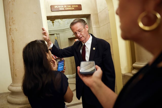WASHINGTON, DC - JULY 03: Rep. Tim Burchett (R-TN) talks to reporters at the U.S. Capitol on July 03, 2025 in Washington, DC. House Republicans continue their work to pass the One, Big, Beautiful Bill Act, President Trump's sweeping tax and spending bill. (Photo by Kevin Dietsch/Getty Images)