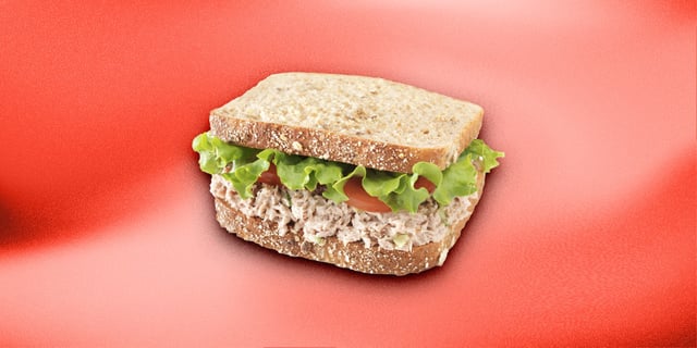 A tuna salad sandwich.
