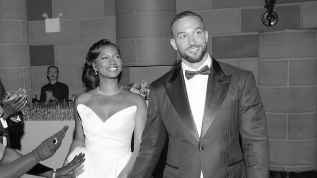 Taylor Rooks with her husband after their wedding. 