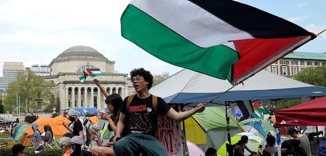 Pro-palästinensischer Protest an der Columbia im April 2024