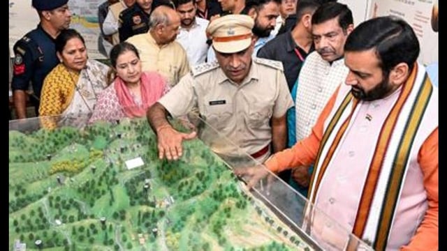 Chief minister Nayab Singh Saini at Van Mahotsav in Morni, Panchkula, on Wednesday. (HT)