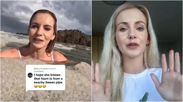 South African woman reacts after her viral 'sewage swim' video sparks concern (Photos: Michelle Sky Hayward/Instagram)