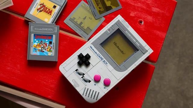 LEGO Game Boy on a table