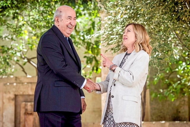 Abdelmadjid Tebboune et Giorgia Meloni lors du G7 de Fasano (Pouilles), en juin 2024.
