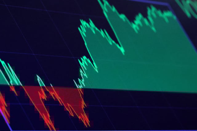 A screen displays charts the Dow Jones Industrial Average after the closing bell on the floor at the New York Stock Exchange (NYSE) in New York City, U.S., April 11, 2025.  REUTERS/Brendan McDermid/File Photo