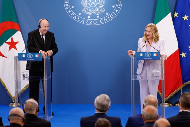 Giorgia Meloni et Abdelmadjid Tebboune à Rome.