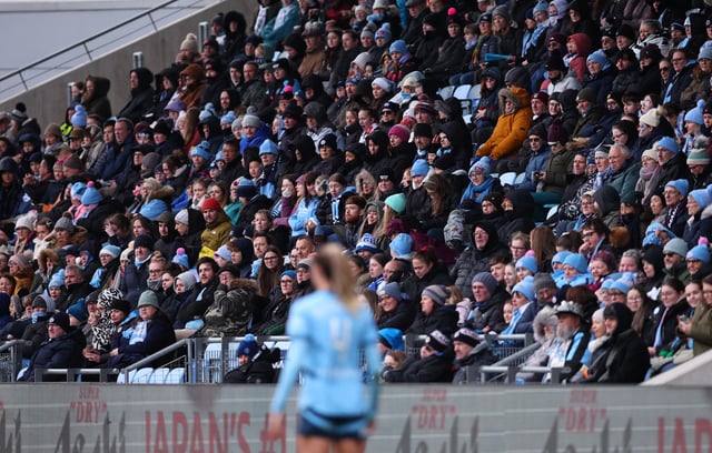 Soccer Football - Women's Super League - Manchester City v Leicester City - Manchester City Academy Stadium, Manchester, Britain - December 8, 2024 Manchester City fans in the stands Action Images via Reuters/Craig Brough/File Photo