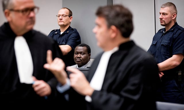 Central African Republic's soccer executive and alleged militia leader, Patrice-Edouard Ngaissona appears before the International Criminal Court (ICC) in The Hague, Netherlands, January 25, 2019. Koen Van Weel/Pool via Reuters/File Photo