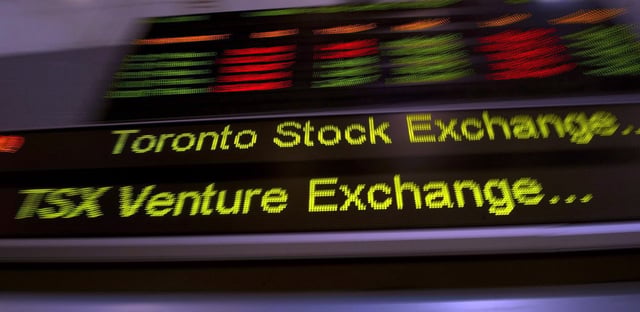The TSX ticker is shown in Toronto on May 10, 2013. THE CANADIAN PRESS/Frank Gunn