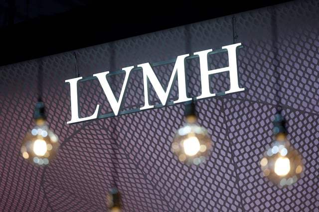 The logo of LVMH is seen during the Viva Technology conference dedicated to innovation and startups at Porte de Versailles exhibition center in Paris, France, June 12, 2025. REUTERS/Benoit Tessier/File Photo