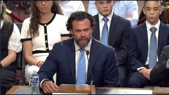 Matthew Lohmeier testifying before the Senate.
