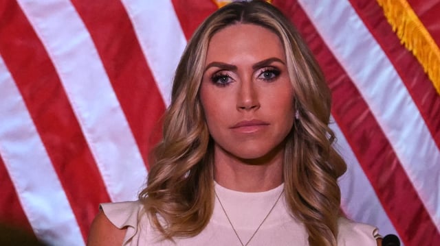 Lara Trump during the 2025 RNC winter meeting in Washington, DC.