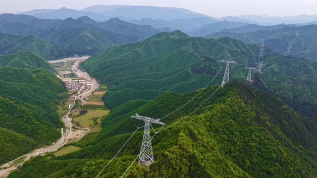 An aerial view of the region surrounding Tianshui City, Gansu Province, China 