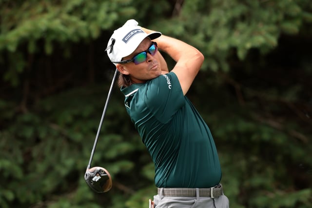 Rickie Fowler of the United States plays his shot from the second tee during the first round of the 3M Open 2025 at TPC Twin Cities on July 24, 2025 in Blaine, Minnesota.