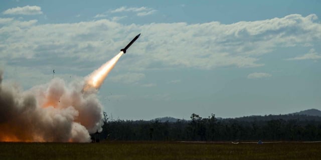 A patriot missile test during the 2021 Talisman Sabre war exercises.