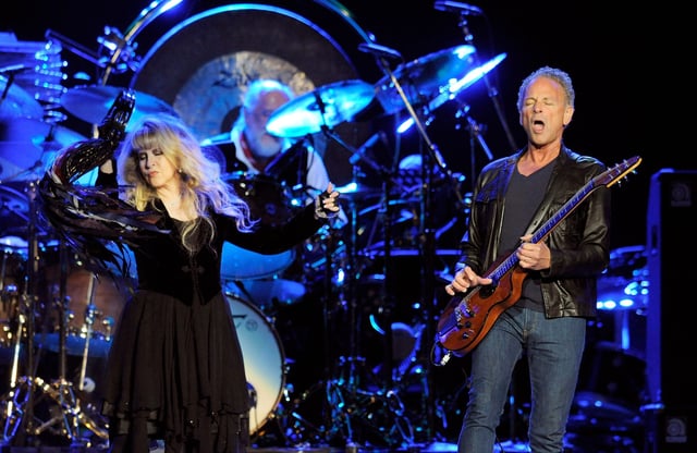 Nicks and Buckingham, pictured performing in 2013, hadn't spoken much from 2018 until 2022, when bandmate Christine McVie died.