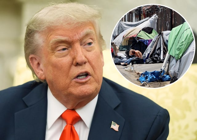 President Donald Trump Trump signs order dubbed the &#34;Ending Vagrancy and Restoring Order,&#34; aimed at keeping homeless off streets. (AP/Getty)