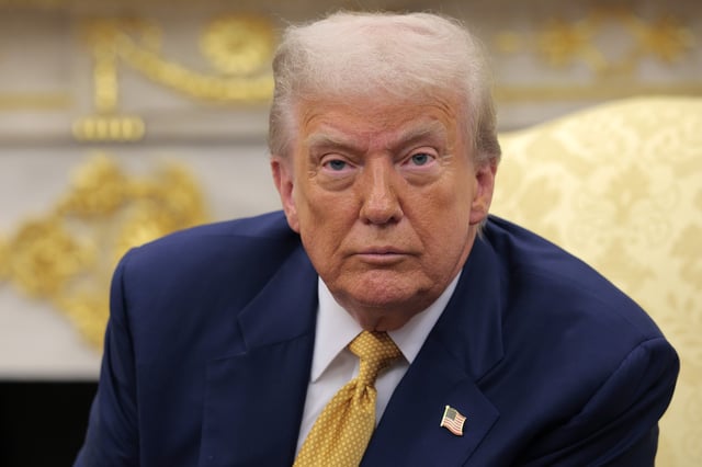 President Donald Trump can be seen delivering remarks during a meeting with Philippine President Ferdinand Marcos Jr. in the Oval Office at the White House on July 22, 2025, in Washington, D.C. (Photo by Chip Somodevilla/Getty Images)