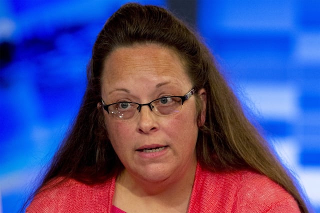 Kentucky county clerk Kim Davis speaks during an interview on Fox News Channel's 'The Kelly File' in New York September 23, 2015.