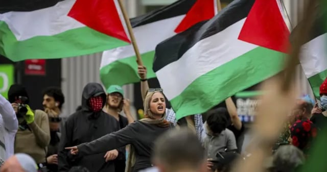 Banderas palestinas durante una manifestación. Foto: Michael Nigro, Europa Press