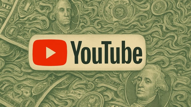 youtube logo with ai slop money