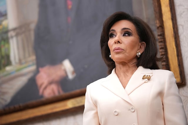 Interim U.S. Attorney for Washington, D.C., Jeanine Pirro stands during her swearing in a ceremony in the Oval Office of the White House on May 28, 2025. Trump announced Pirro, a former Fox News personality and prosecutor, after losing support in the Senate for his first choice, Ed Martin, over his views on the January 6, 2021, attack on the U.S. Capitol.