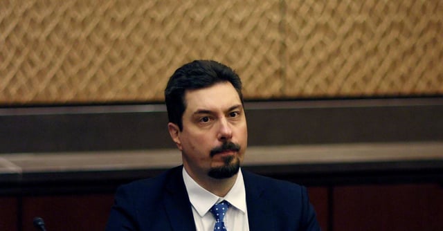 Vsevolod Kniaziev, president of Ukraine's Supreme Court, takes part in a meeting hosted by Senate Judiciary Chairman Dick Durbin (D-Ill.), co-chair of the Senate Ukraine Caucus, with Ukrainian Prosecutor General Andriy Kostin, Ukrainian Ambassador Oksana Markarova, and other U.S. lawmakers at the U.S. Capitol in Washington, U.S. February 1, 2023. REUTERS/Leah Millis