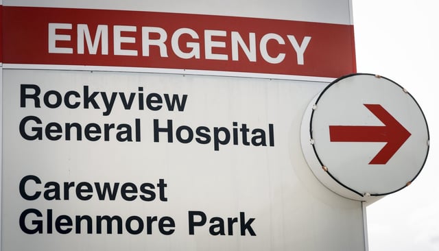 A sign outside the Rockyview General Hospital is pictured in Calgary, Thursday, March 20, 2025.THE CANADIAN PRESS/Jeff McIntosh