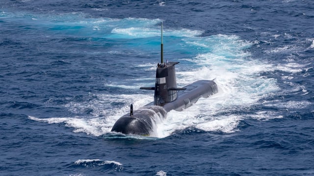 The Royal Australian Navy submarine HMAS Rankin. The country’s fleet is to be augmented by nuclear-powered submarines built in the UK, which are expected to enter service in the late 2030s