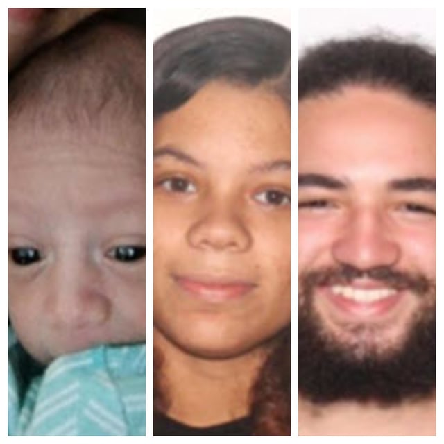 Angelina, a 7-month-old girl, hasn&#39;t been seen since December 2024, according to the Florida Department of Law Enforcement. She may be with  Samantha Feliz, center, and Alejandro Leon Jr., right. (Florida Department of Law Enforcement/Courtesy)