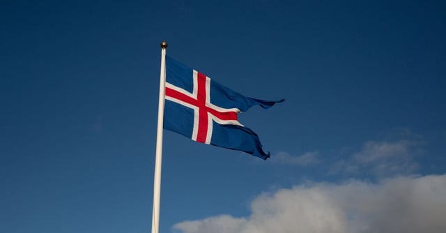 Iceland's flag flies at Thingvellir National Park, Iceland September 16, 2019. Picture taken September 16, 2019. REUTERS/Chris Helgren