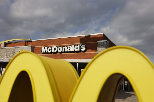 A McDonald’s is pictured behind the restaurants golden arches on Queen St. E. in Brampton. 