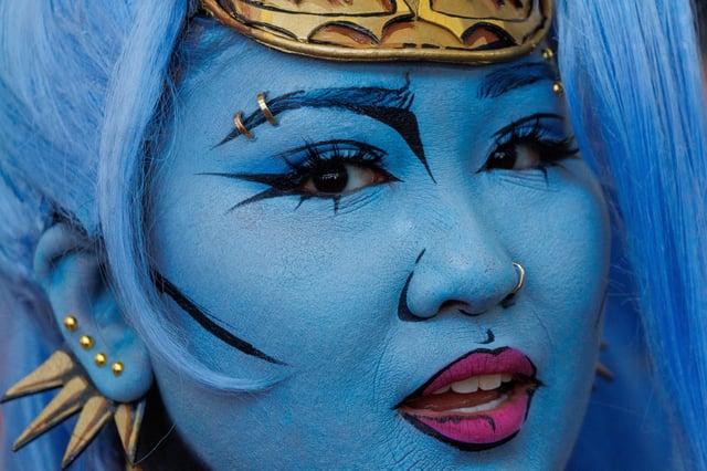 A costumed attendee is shown during the opening day of Comic-Con International in San Diego, California, U.S. July 24, 2025.   REUTERS/Mike Blake