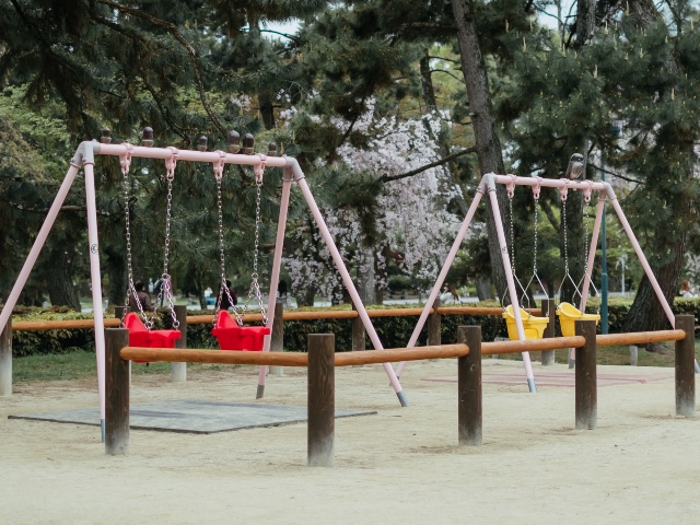 empty swingsets