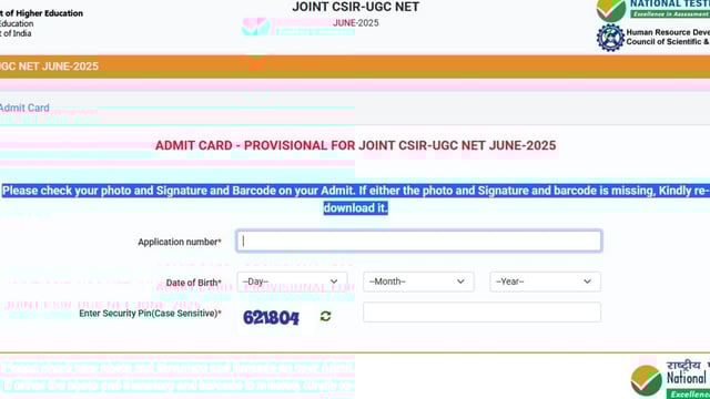 CSIR UGC NET admit card 2025 released at csirnet.nta.ac.in,