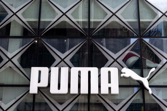 A view of a logo at the PUMA flagship store in New York City, U.S., July 16, 2025. REUTERS/Kylie Cooper/ File Photo