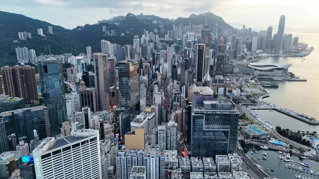 Vue aérienne de Hong Kong, le 19 mai 2025