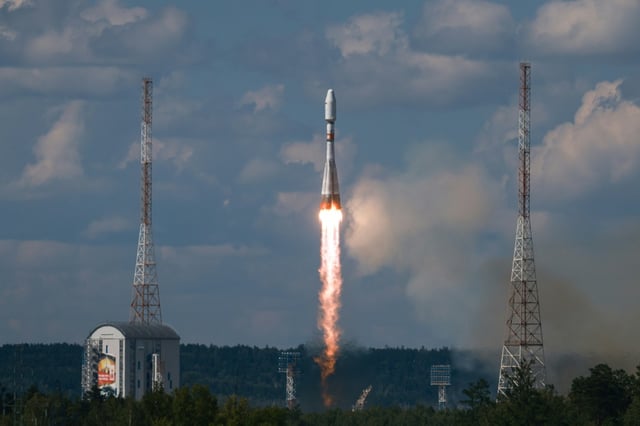 A Soyuz rocket launches from Vostochny Cosmodrome in the Russian far east with a cargo including an Iranian telecommunications satellite.