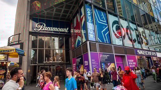 Der Hauptsitz von Paramount am Times Square in New York 