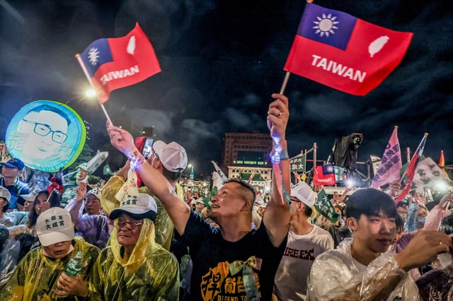Supporters participate in a pro-recall rally in front of Presidential Hall in Taipei on July 24, 2025.