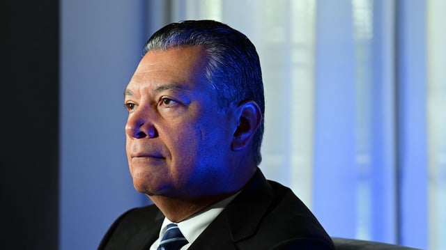 U.S. Sen. Alex Padilla (D-CA) poses for a portrait in his office at the Hart Senate Office Building on June 18, 2025 in Washington, D.C. Photo: Matt McClain/The Washington Post via Getty Images