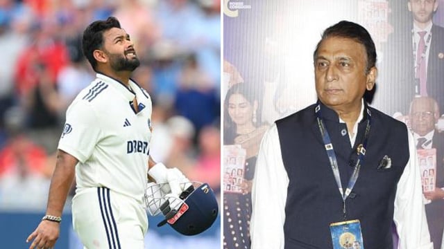 Rishabh Pant, left, and Sunil Gavaskar