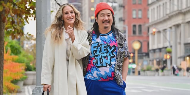 Sarah Jessica Parker and Bobby Lee filming And Just Like That... (Getty)