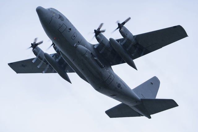 A Republic of Korea Air Force C-130 takes off during RED FLAG-Alaska 23-2 at Joint Base Elmendorf-Richardson, Alaska, June 9, 2023.