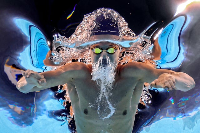 Paris 2024 Olympics - Swimming - Men's 200m Individual Medley Final - Paris La Defense Arena, Nanterre, France - August 02, 2024. Leon Marchand of France in action REUTERS/Marko Djurica/ File Photo