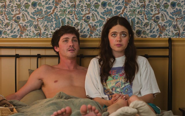 Logan Lerman and Molly Gordon in "Oh, Hi!" by Sophie Brooks.