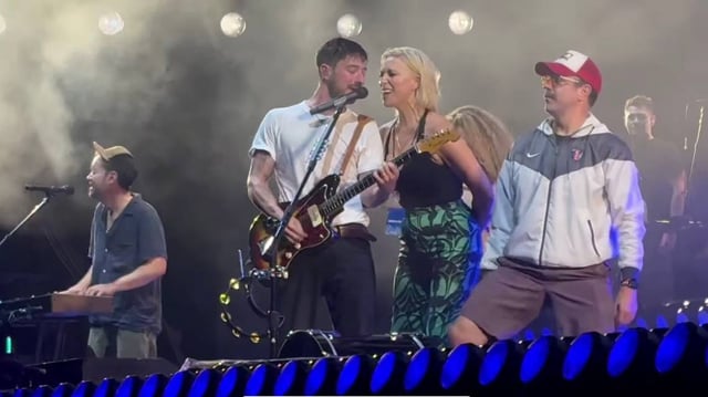 Hannah Waddingham joined lead singer Marcus Mumford for part of the song