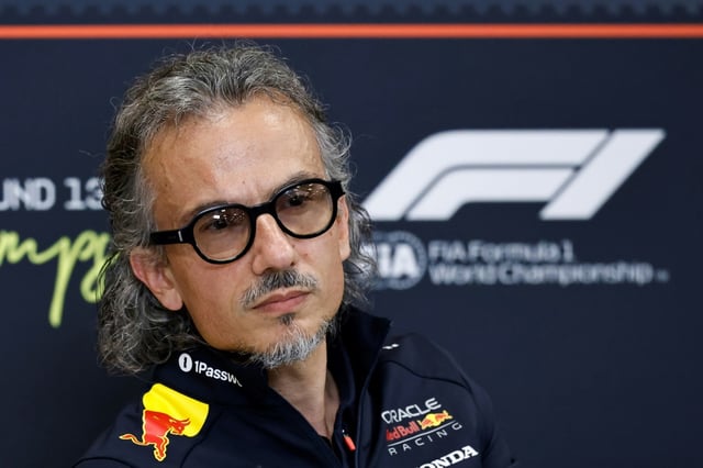 Le Français Laurent Mekiès, nouveau team principal de l'écurie de Formule 1 Red Bull, lors d'une conférence de presse lors du Grand Prix de Belgique sur le circuit de Spa-Francorchamps le 25 juillet 2025.