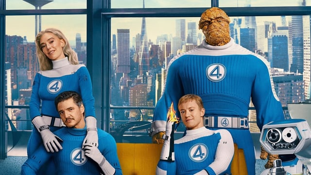 The Fantastic Four: First Steps features Pedro Pascal and Vanessa Kirby in the lead.