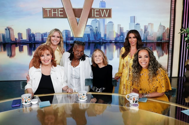 Gloria Steinham with co-hosts of the “The View” on July 9, 2025.